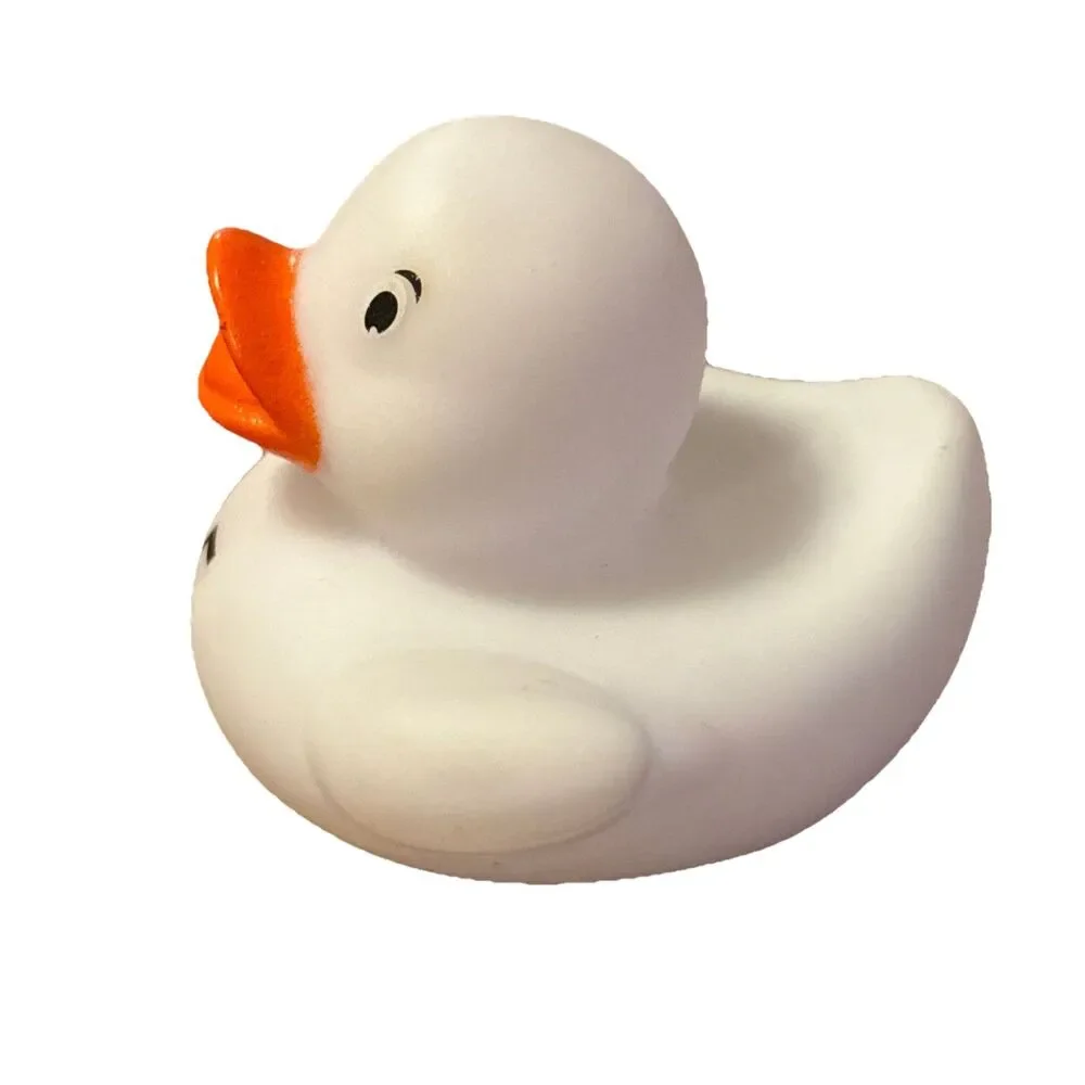 LOT OF 3 Mini Rubber Ducks White #5 Red #6 Yellow Ff For Bath Or Jeep